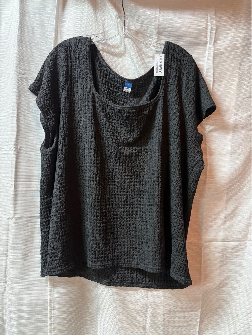 Old Navy Women's Black Textured Short Sleeve Top 4X